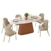 Mesa Multiuso Cozinha Ryze C- Tampo Madeirado C- Vidro Oval 218x108cm Freijo-off White - Dj Móveis - 6