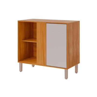 Balcão De Cozinha Modulado C- Tampo Divina De Canto C- 1 Porta 92cm Cinamomo-off White - Mgm