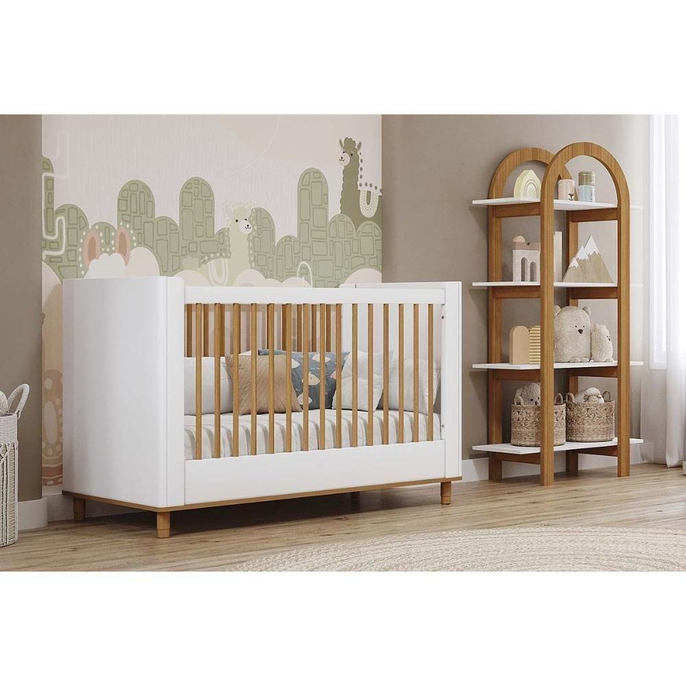 Berço Infantil Cupcake 2 Em 1 Branco-nature - Permóbili Baby - 2