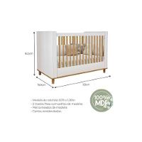 Berço Infantil Cupcake 2 Em 1 Branco-nature - Permóbili Baby