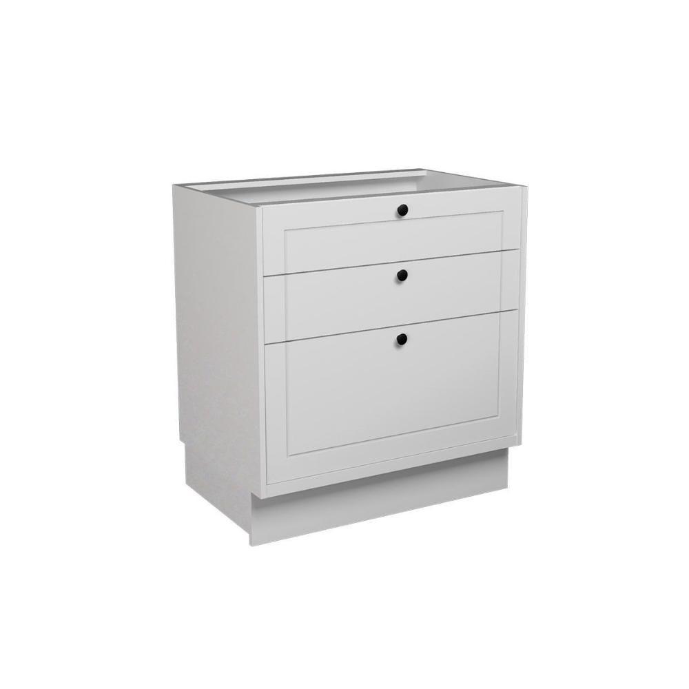 Balcão De Cozinha évora Ph 3120 C- 3 Gavetas S- Tampo 80cm Branco - Herval - 1