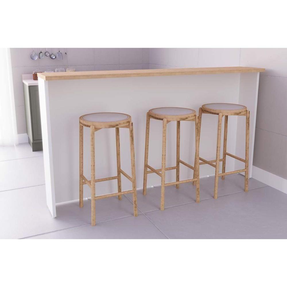 Bancada Ilha Cozinha Ph 3069 évora 200cm Branco-carvalho Nature - Herval - 3