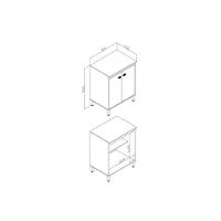 Balcão De Cozinha C- Tampo Torino C- 2 Portas 70cm Mel-off White - Movelbento - 2