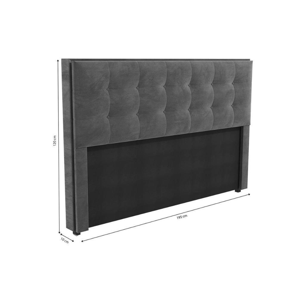 Cabeceira Cama Box Estofada King Cab010 Boucle Chocolate - Kappesberg - 2