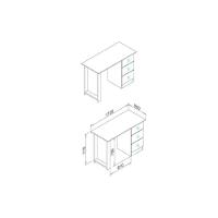 Mesa De Computador Msm 436 C- 3 Gavetas Branco - Movelbento - 2