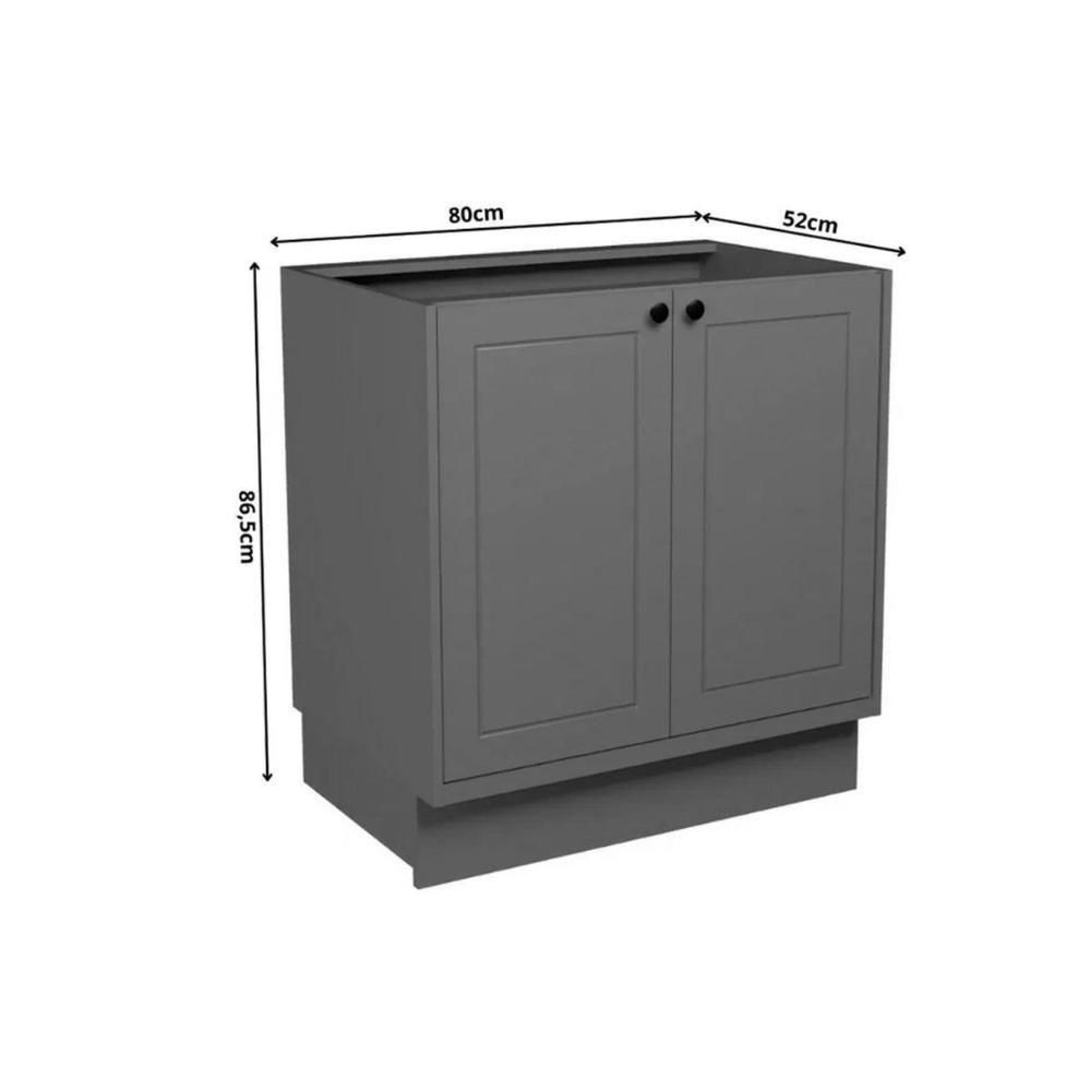 Balcão De Cozinha évora Ph 3119 C- 2 Portas S- Tampo 80cm Verde - Herval - 4