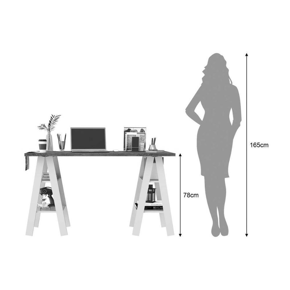 Mesa De Computador Mb 1034 Rustico-branco - Movelbento - 2