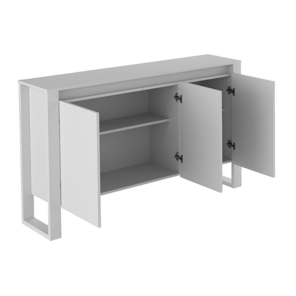 Balcão De Escritório Me4147 C- 3 Portas Amêndoa - Tecno Mobili - 5