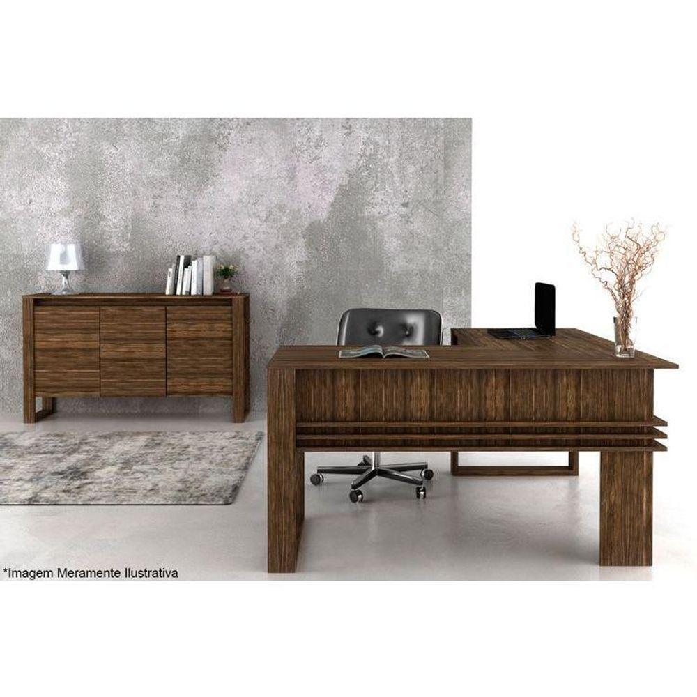 Balcão De Escritório Me4147 C- 3 Portas Amêndoa - Tecno Mobili - 6