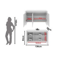 Balcão De Escritório Me4147 C- 3 Portas Amêndoa - Tecno Mobili - 3