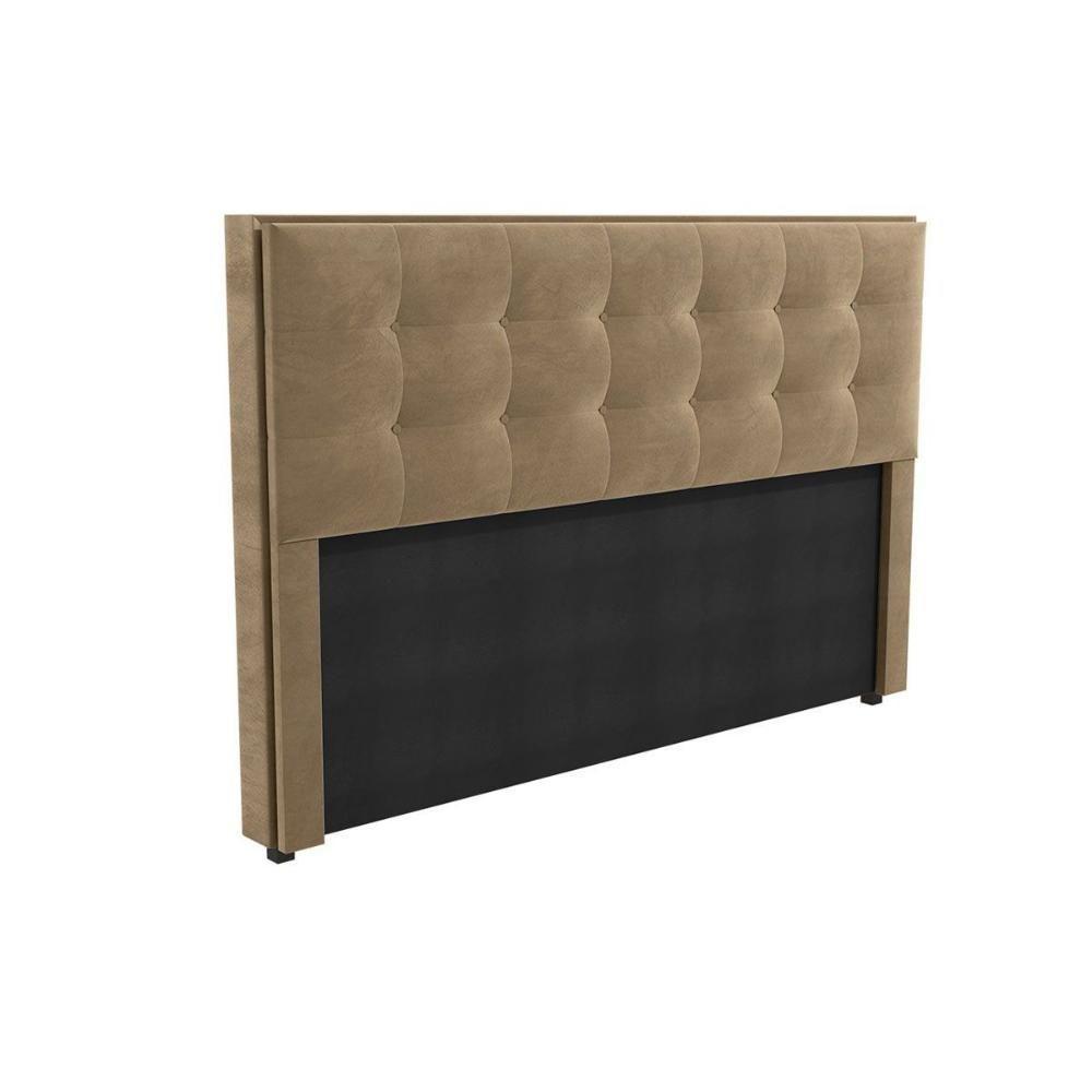 Cabeceira Cama Box Estofada King Cab010 Suede Bege - Kappesberg - 1