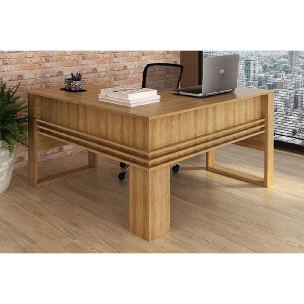 Mesa De Escritório Canto Me4145 Amêndoa - Tecno Mobili - 1