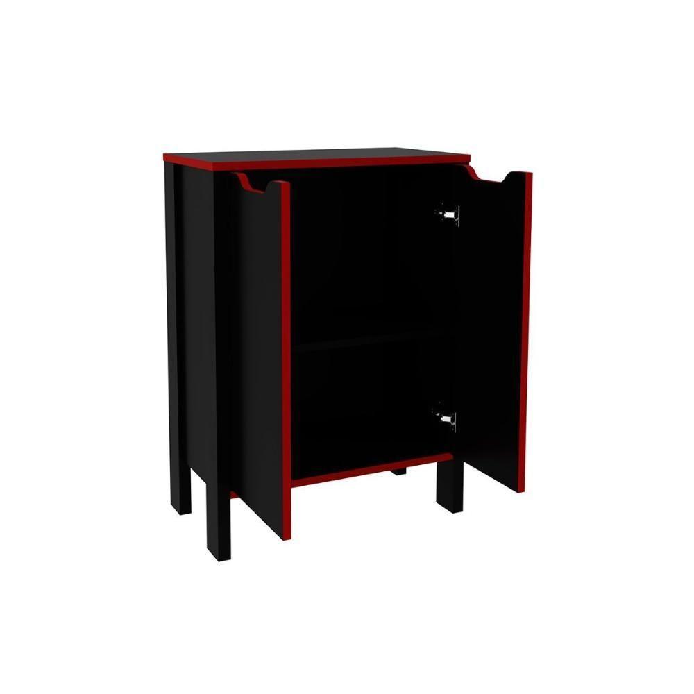 Mesa De Computador Gamer Me4161 + Balcão Me4164 - 2 Peças Preto-vermelho - Tecno Mobili - 9