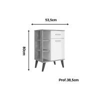 Balcão De Cozinha Retrô C- 1 Porta E 1 Gaveta 53cm Mel-branco - Movelbento - 6