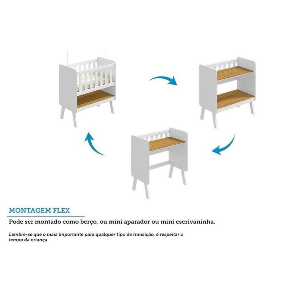 Berço Infantil Mini Guti 3 Em 1 Branco-amendoa - Peroba - 7