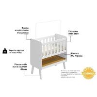 Berço Infantil Mini Guti 3 Em 1 Branco-amendoa - Peroba - 6