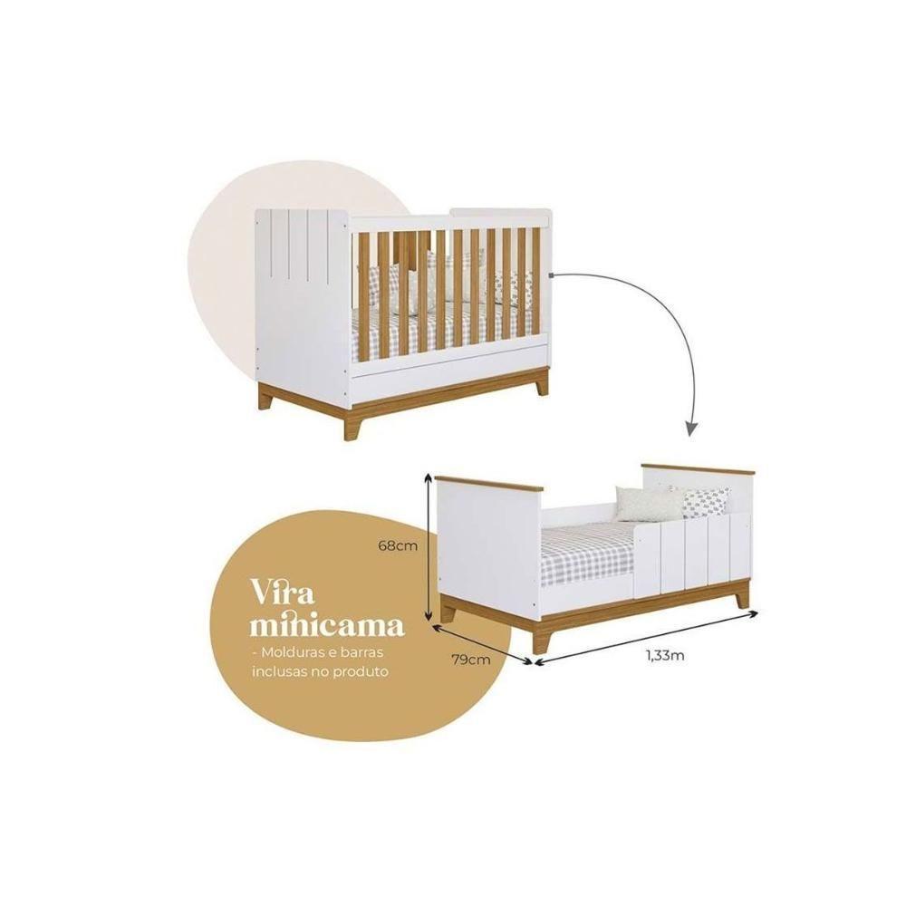 Berço Infantil Biscoito 2 Em 1 Fendi-nature - Permóbili Baby - 4