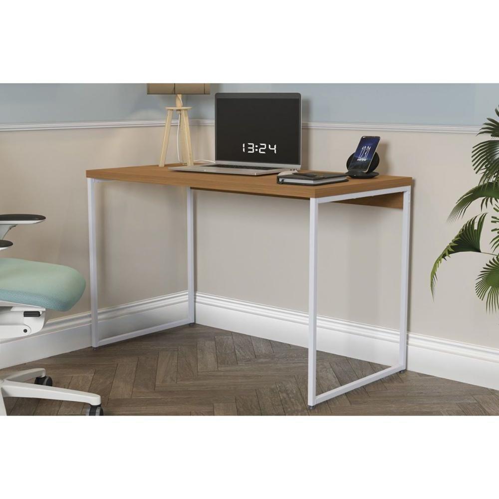 Mesa De Escritório Secretária Industrial Li002 Canela-branco - Kappesberg - 1