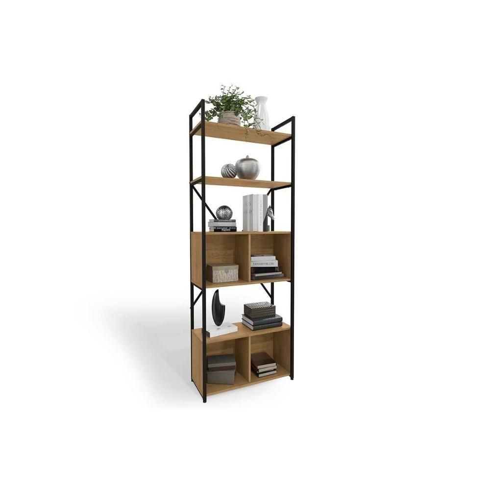 Estante P- Sala Industrial Alta Li018 C- 4 Portas 72x200cm Canela-branco - Kappesberg - 6