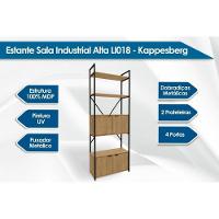 Estante P- Sala Industrial Alta Li018 C- 4 Portas 72x200cm Canela-branco - Kappesberg - 2