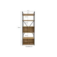Estante P- Sala Industrial Alta Li018 C- 4 Portas 72x200cm Canela-branco - Kappesberg - 3