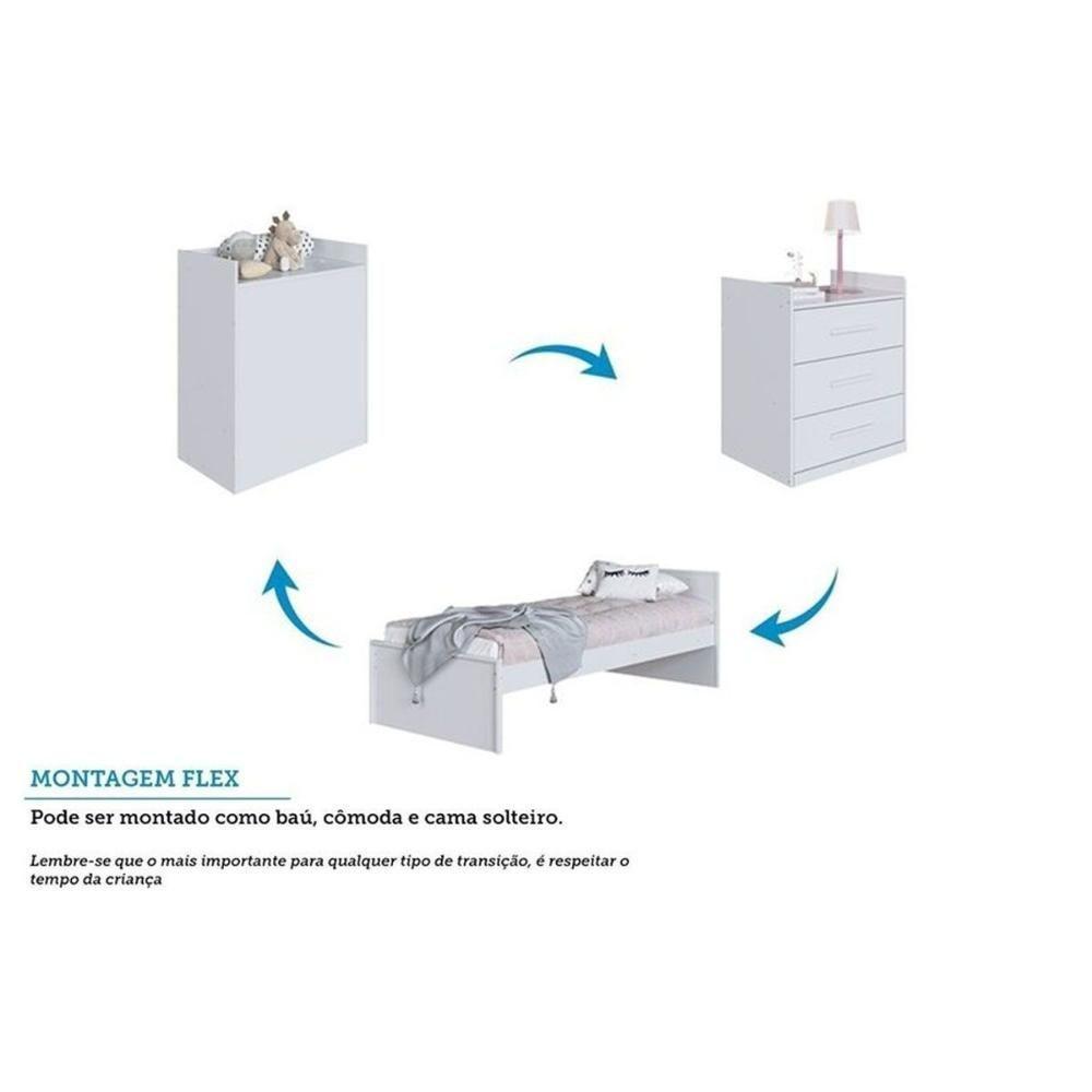 Berço Infantil Beni 4 Em 1 Branco - Peroba - 5