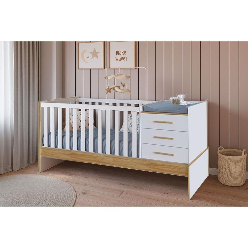 Berço Infantil Beni 4 Em 1 Branco - Peroba - 8