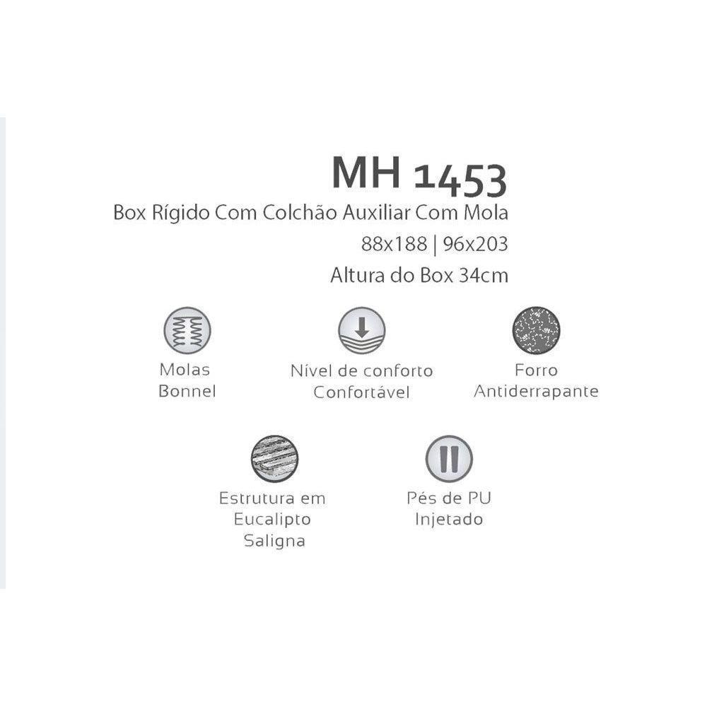 Cama Box Base C- Auxiliar Solteirao Mh1453 Bordado White (96x203x28) - Herval - 3