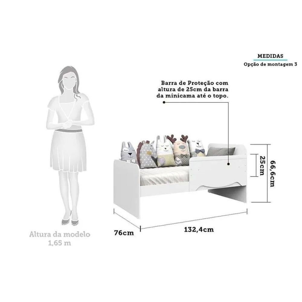 Berço Infantil Ben 3 Em 1 Branco-amendoa - Peroba - 4