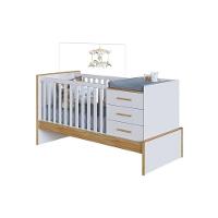 Berço Infantil Beni 4 Em 1 Branco-amendoa - Peroba - 1