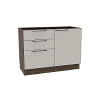 Balcão De Cozinha Amsterdam Ph 3135 C- 1 Porta E 3 Gavetas S- Tampo 120cm Avela-off White - Herval - 1