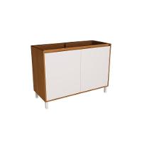 Balcão De Cozinha Denver Ph 3111 C- 2 Portas S- Tampo 120cm Freijo Rocks-branco - Herval - 1