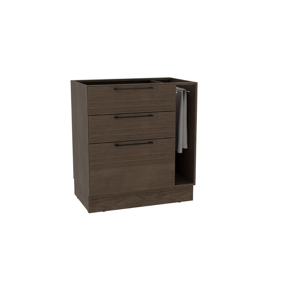 Balcão De Cozinha Amsterdam Ph 3139 C- 3 Gavetas E 1 Toalheiro S- Tampo 80cm Avela - Herval - 1