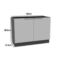 Balcão De Cozinha Amsterdam Ph 3134 C- 2 Portas S- Tampo 120cm Avela-off White - Herval - 3