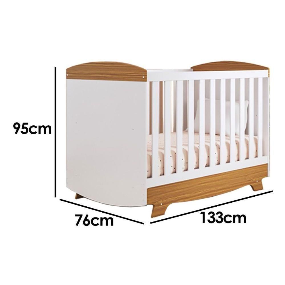 Berço Infantil Cris 3 Em 1 Branco-amendoa - Peroba - 3