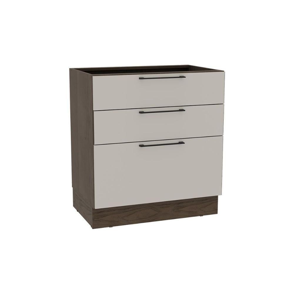 Balcão De Cozinha Amsterdam Ph 3133 C- 3 Gavetas E Divisor De Talheres S- Tampo 80cm Avela-off White - Herval - 1