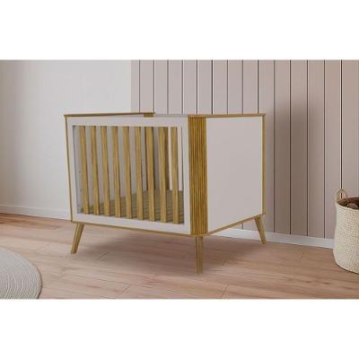 Berço Infantil Théo 3 Em 1 Off White-amendoa - Peroba