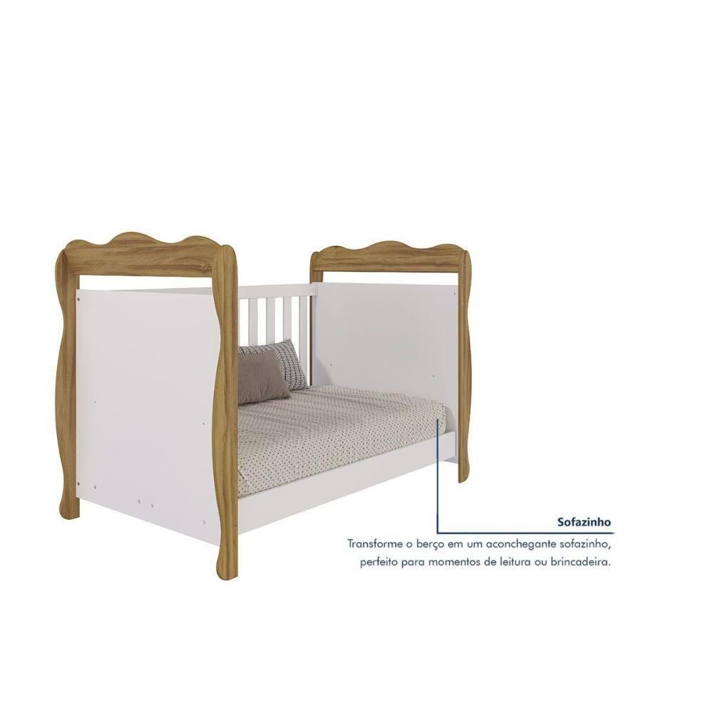 Berço Infantil Lisi 3 Em 1 Branco-amendoa - Peroba - 4