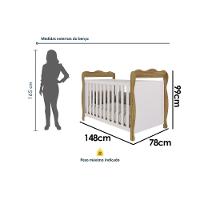 Berço Infantil Lisi 3 Em 1 Branco-amendoa - Peroba - 3