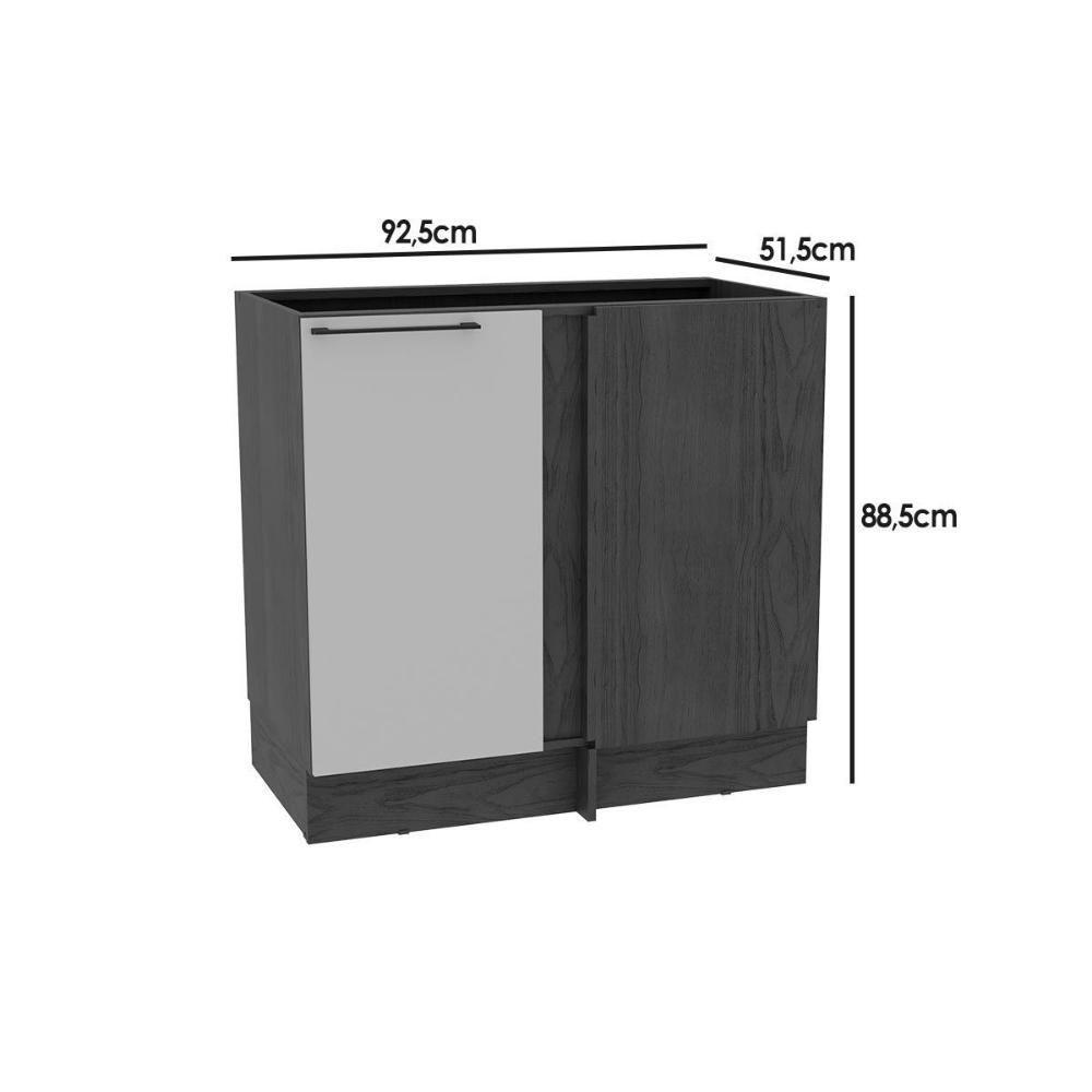 Balcão De Cozinha Amsterdam Ph 3140 Canto Reto C- 1 Porta S- Tampo 92,5cm Avela-grafite - Herval - 3