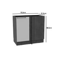 Balcão De Cozinha Amsterdam Ph 3140 Canto Reto C- 1 Porta S- Tampo 92,5cm Avela-grafite - Herval - 3