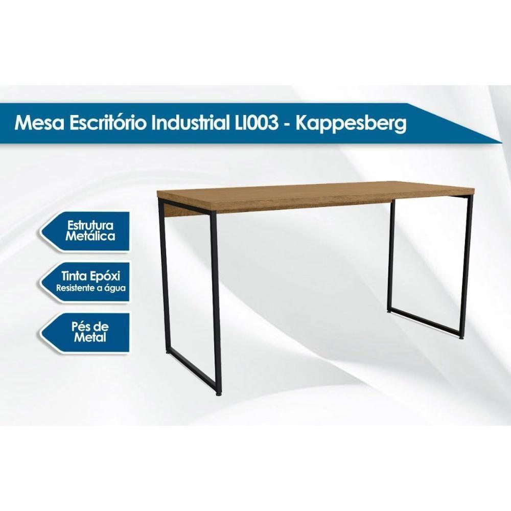 Mesa De Escritório Secretária Industrial Li003 Canela-branco - Kappesberg - 2