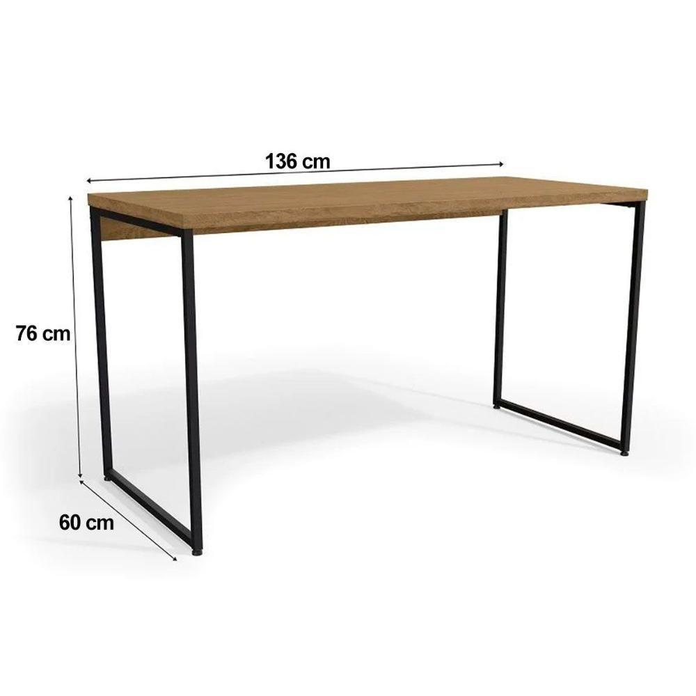 Mesa De Escritório Secretária Industrial Li003 Canela-branco - Kappesberg - 3