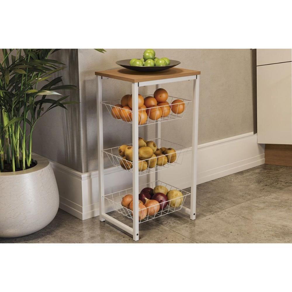 Balcão Fruteira Cozinha Crome Indrustrial Li035 Canela-branco - Kappesberg - 1