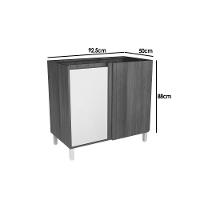 Balcão De Cozinha Denver Ph 3112 Canto Reto C- 1 Porta S- Tampo 92,5cm Freijo Rocks-grafite - Herval - 5