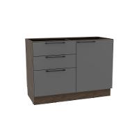 Balcão De Cozinha Amsterdam Ph 3135 C- 1 Porta E 3 Gavetas S- Tampo 120cm Avela-grafite - Herval - 1