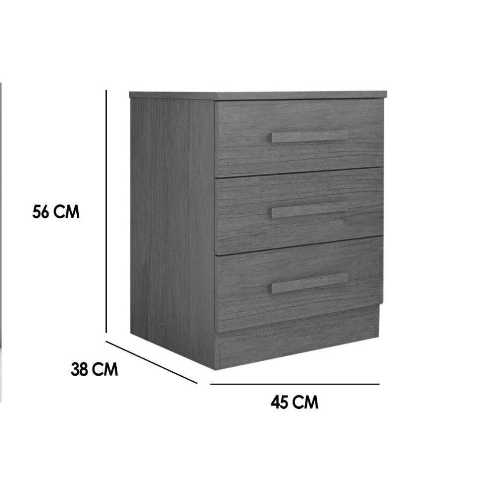 Mesa Cabeceira Milão-deca C- 3 Gavetas Cumaru 23 - Novo Horizonte - 2