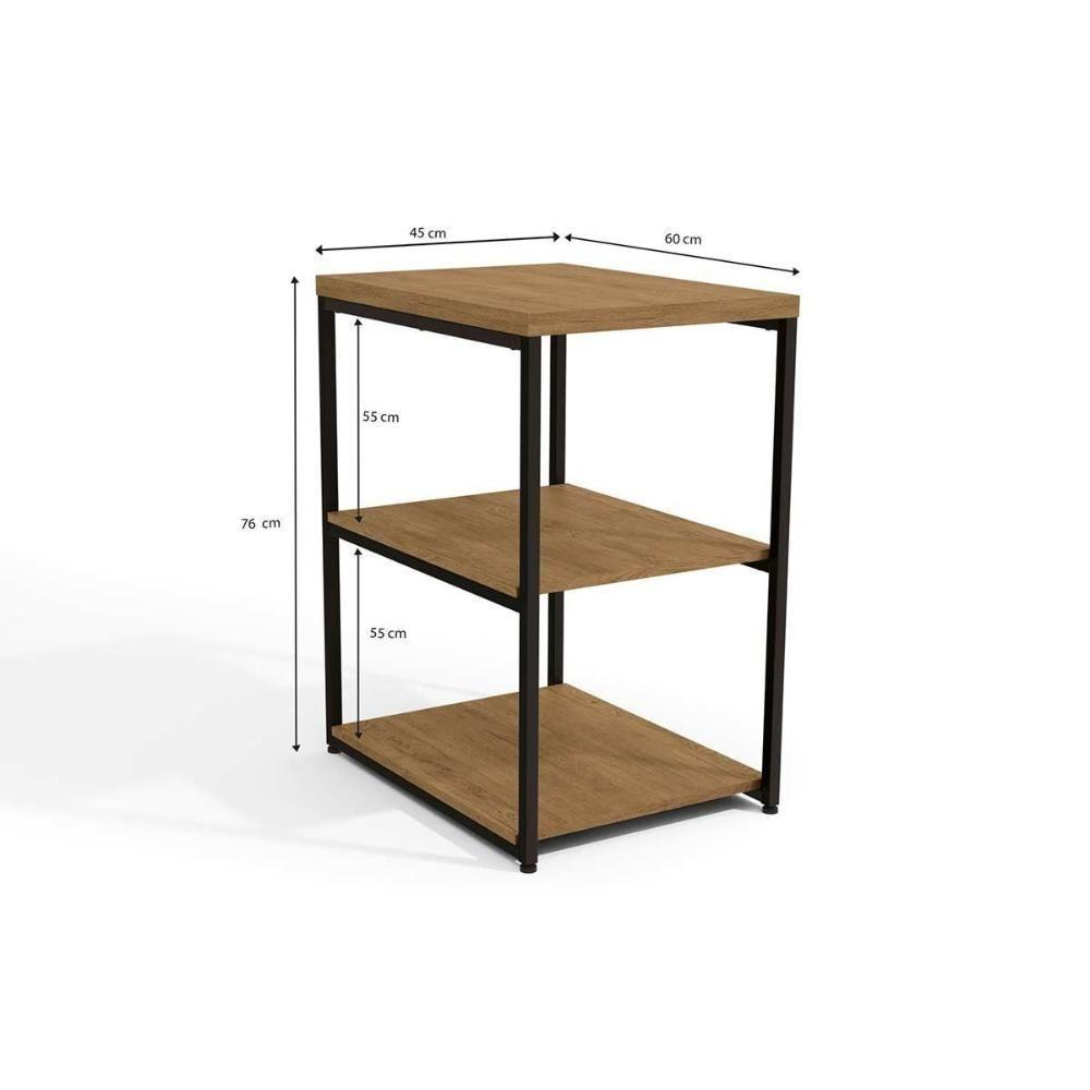 Mesa Lateral P- Sala Industrial Li004 C- 3 Prateleiras Canela-branco - Kappesberg - 2