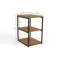 Mesa Lateral P- Sala Industrial Li004 C- 3 Prateleiras Canela-branco - Kappesberg - 2