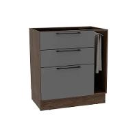 Balcão De Cozinha Amsterdam Ph 3139 C- 3 Gavetas 1 Toalheiro E Divisor De Talheres S- Tampo 80cm Avela-grafite - Herval - 1